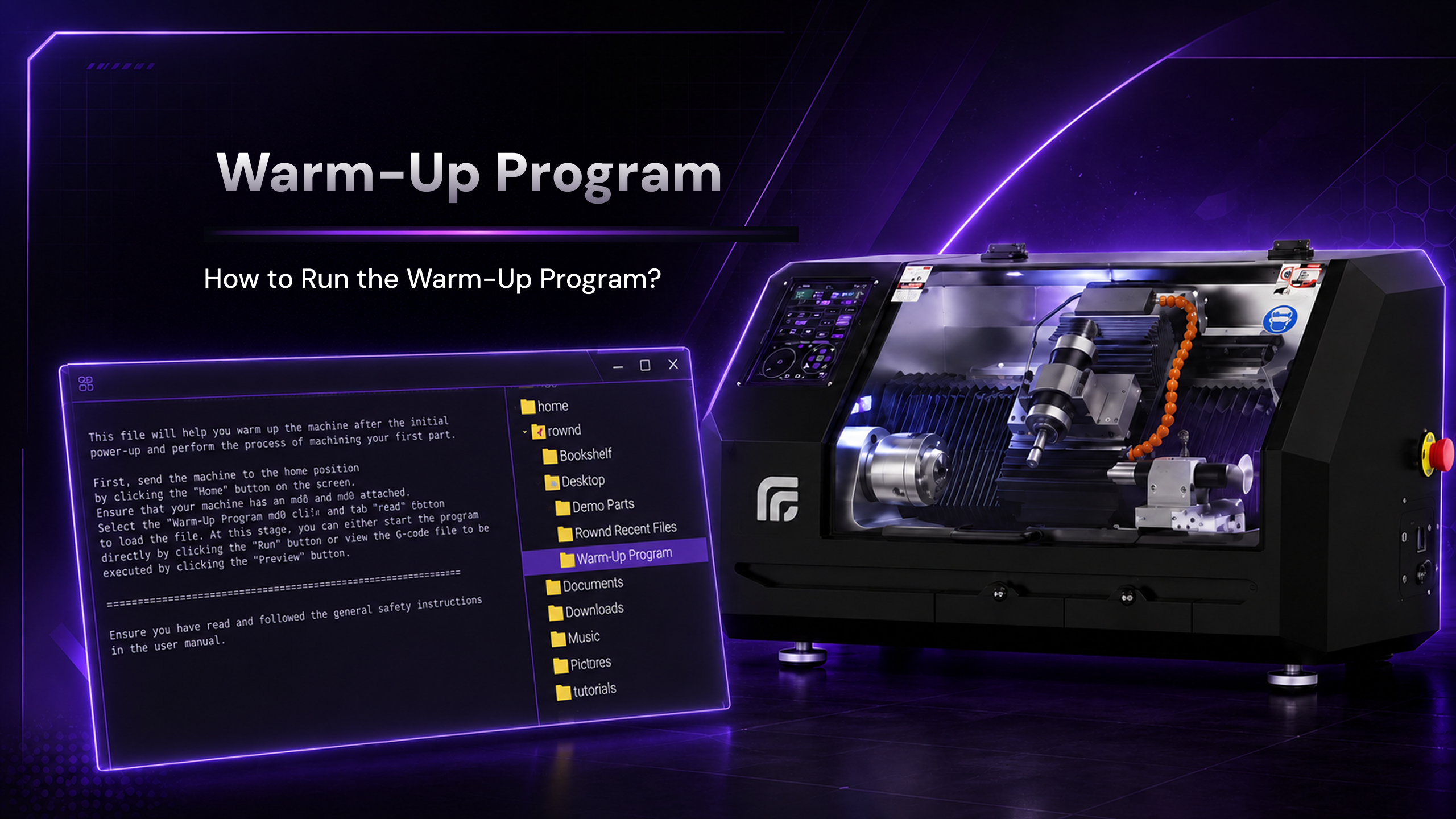 Rownd Desktop CNC Lathe - How to Run the Warm-Up Program? – Rownd Precision