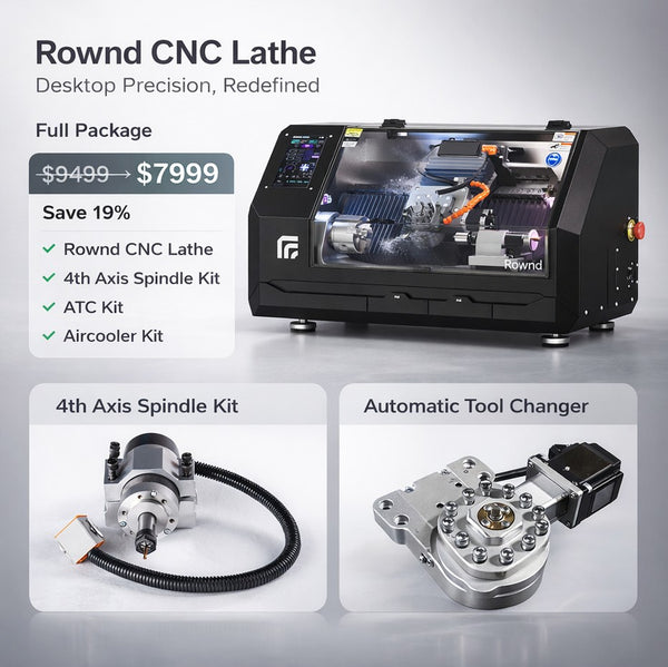 Rownd Desktop CNC Lathe Full Package