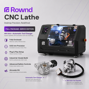 Rownd Desktop CNC Lathe Full Package - Servo Edition