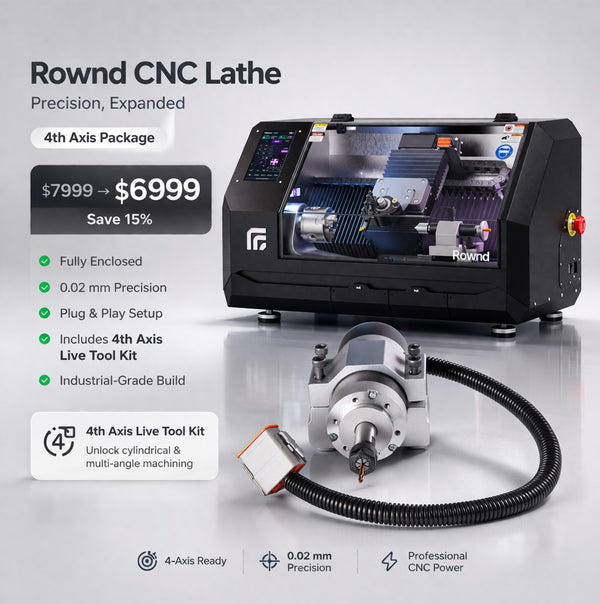 Rownd Desktop CNC Lathe 4th Axis Package